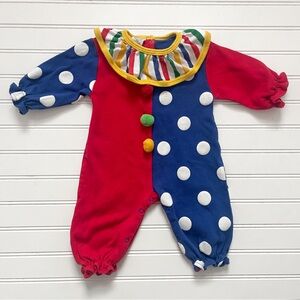 VINTAGE EUC Primary Colors Colorful Circus Clown Romper